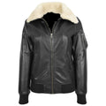 Women's Bomber Jacket – Premium Leather with Removable Collar
