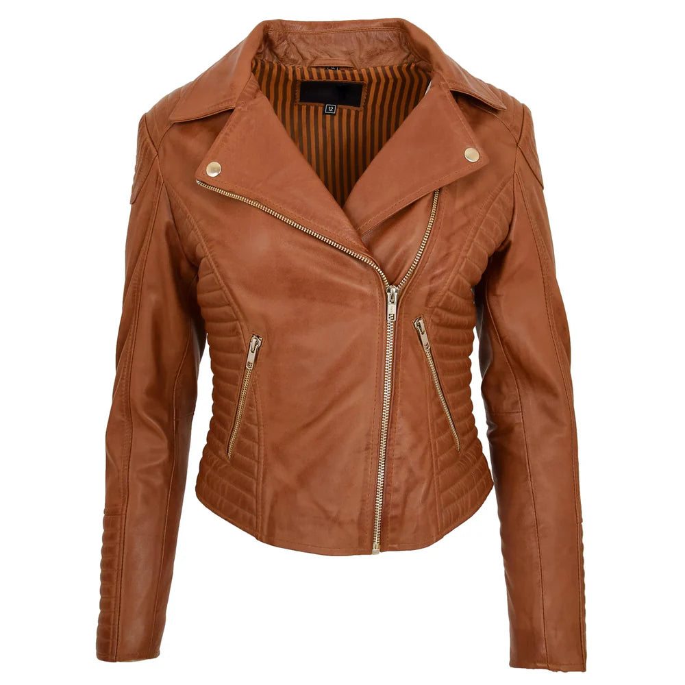 Women’s Soft Lambskin Leather Moto Jacket