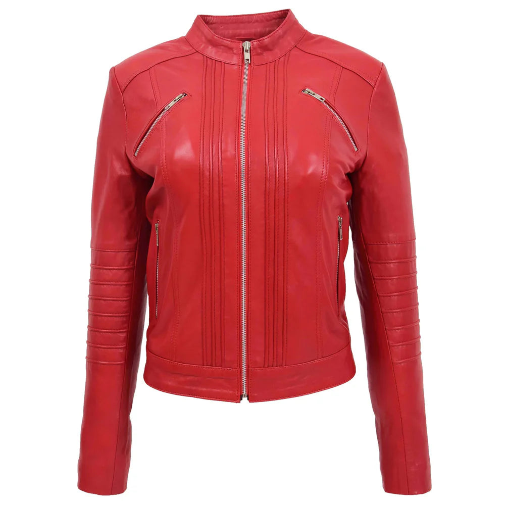 Classic Women’s Leather Biker Jacket