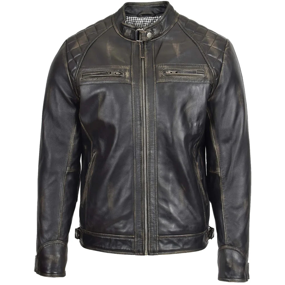 Lightweight Men's Biker Style Leather Jacket