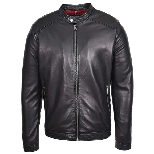 Comfortable Men's Real Leather Casual Biker Style Jacket