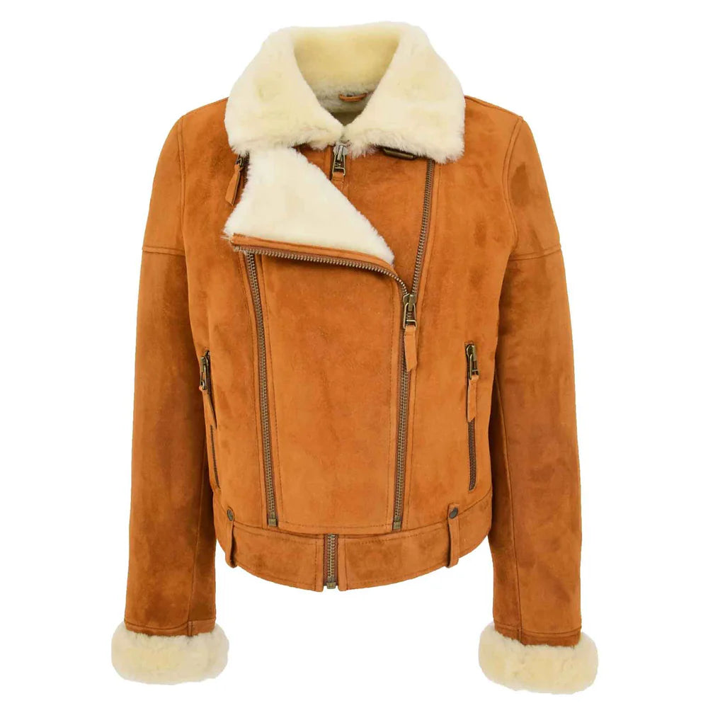 Women’s Sheepskin Aviator Pilot Jacket