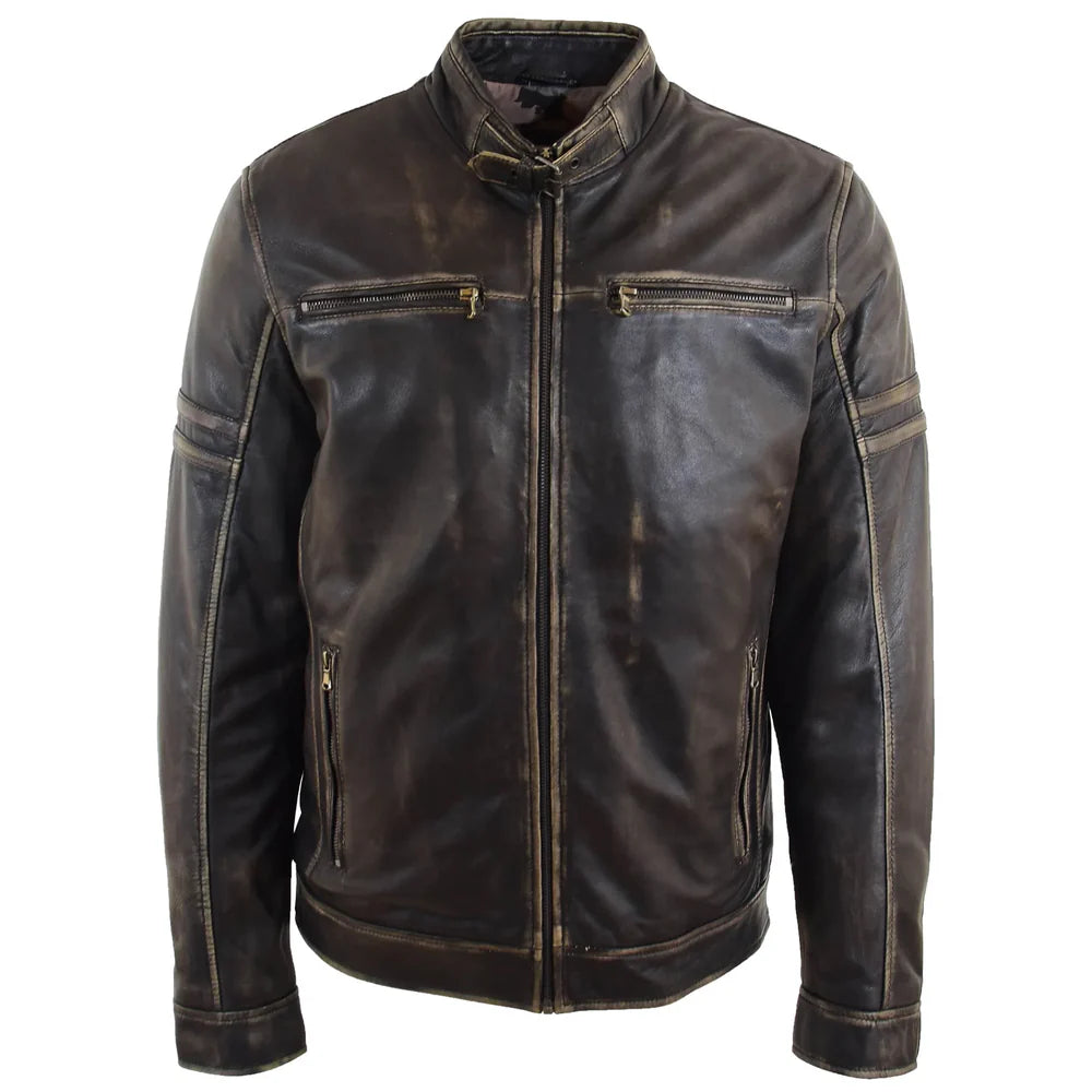Men's Real Leather Biker Jacket