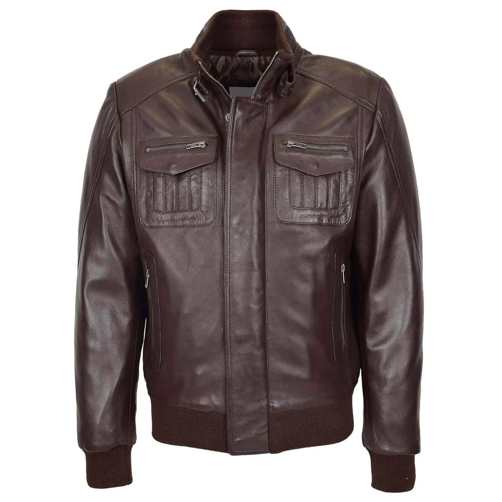Men’s Leather Bomber Flight Jacket