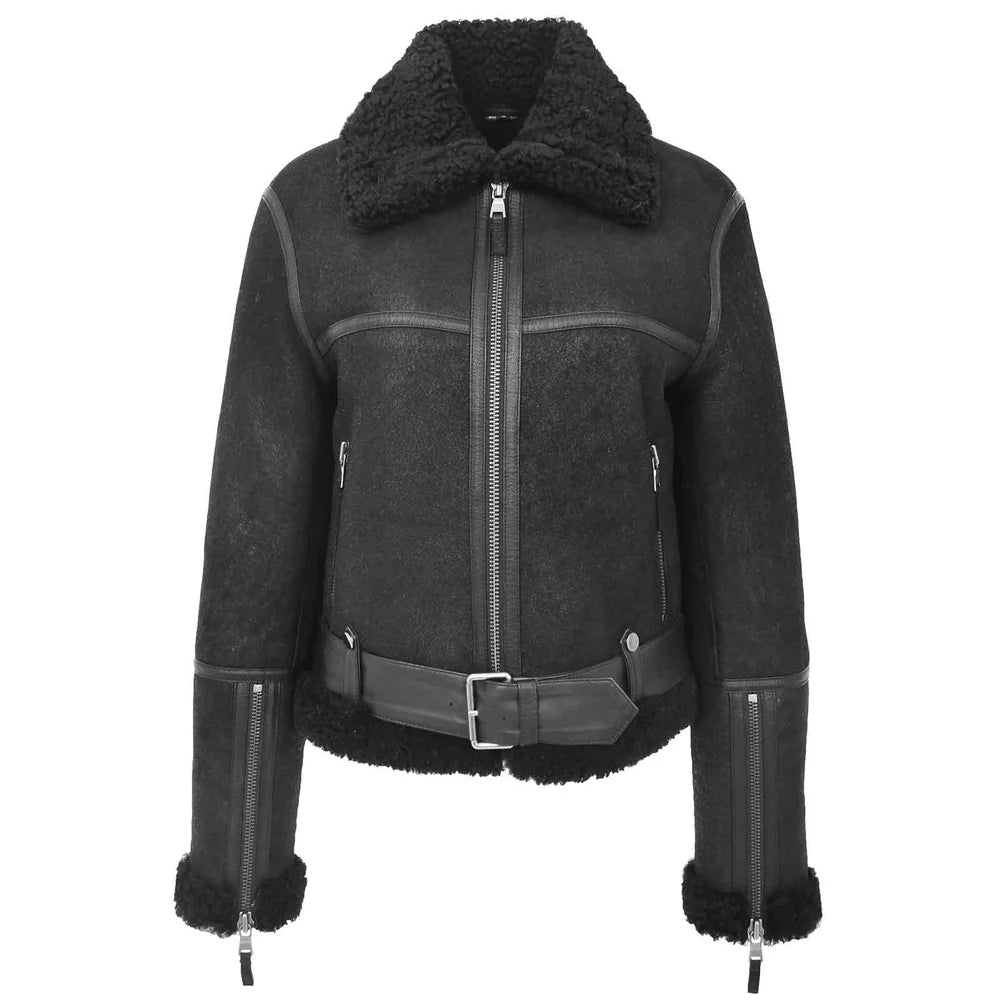 Women's Sheepskin Aviator RAF Pilot Bomber Jacket