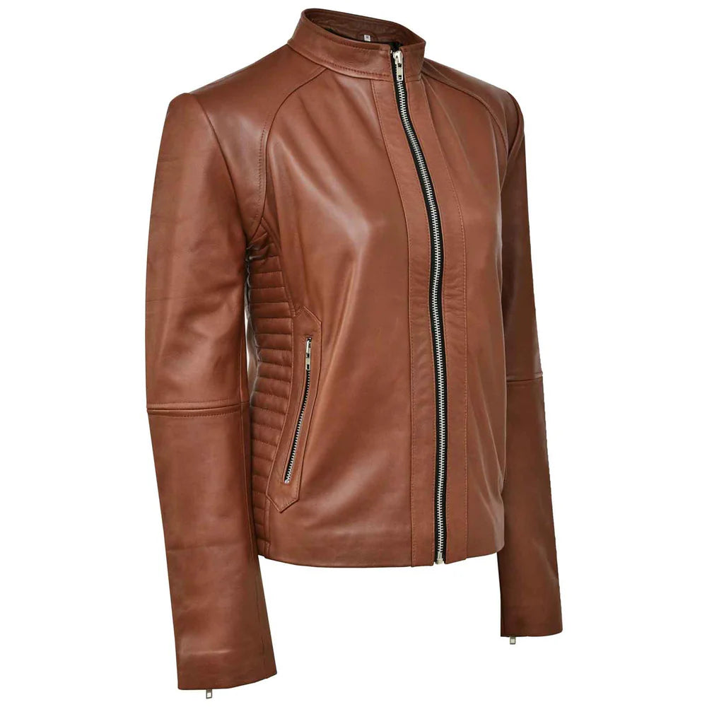Lightweight Women's Brown Leather Jacket