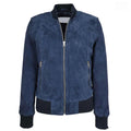 Women's Real Goat Suede Bomber MA-1 Jacket
