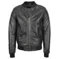 Men’s Black Leather MA-1 Bomber Jacket
