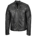 Comfortable Men's Leather Café Racer Biker Jacket