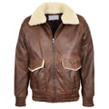 Men’s Leather Bomber Jacket G-1 Aviator Style