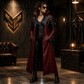 Gothic Leather Trench Coat