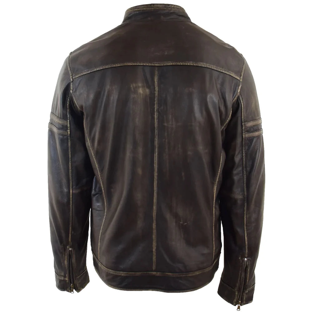 Men's Real Leather Biker Jacket