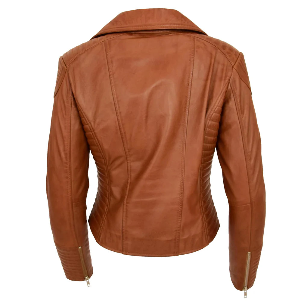 Women’s Soft Lambskin Leather Moto Jacket