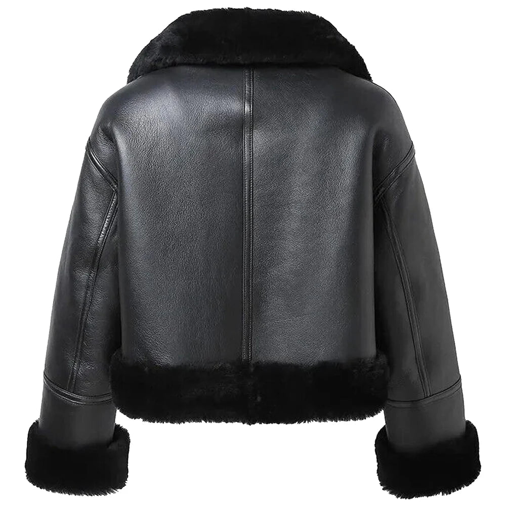 Women's B3 Bomber Jacket – Black Shearling Aviator