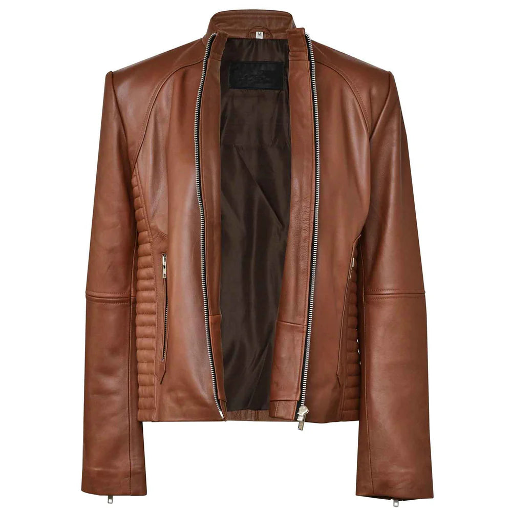 Lightweight Women's Brown Leather Jacket