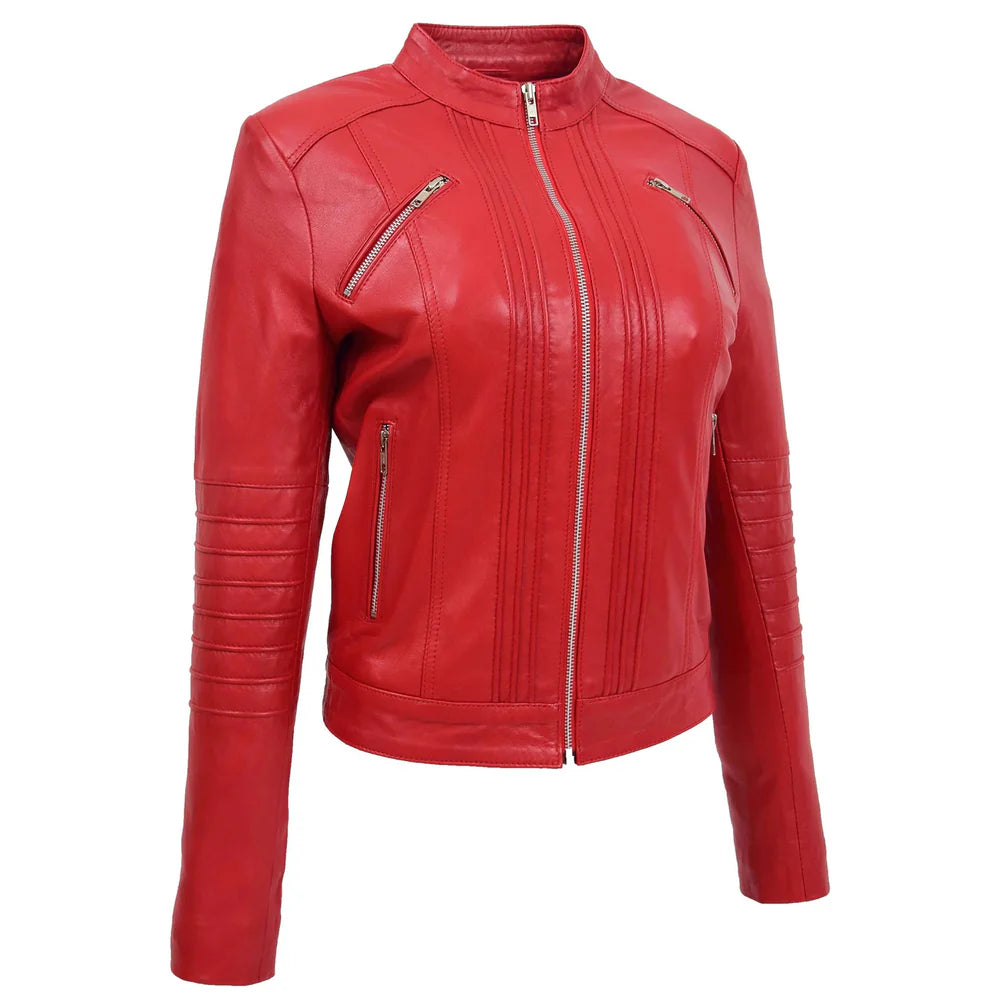 Classic Women’s Leather Biker Jacket