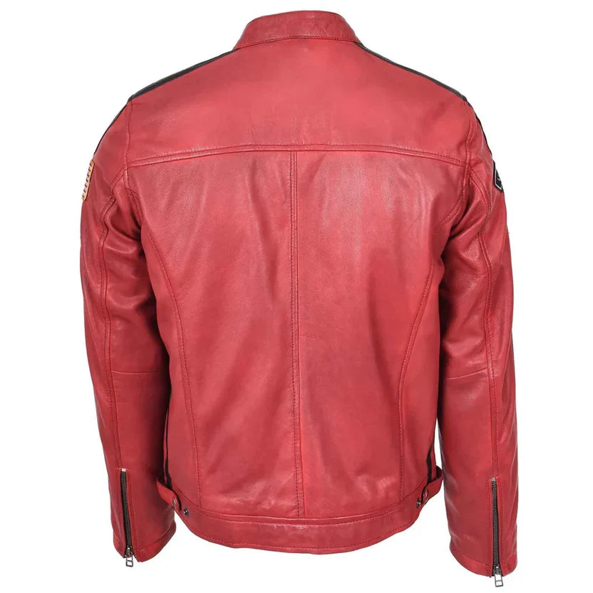 red leather jacket