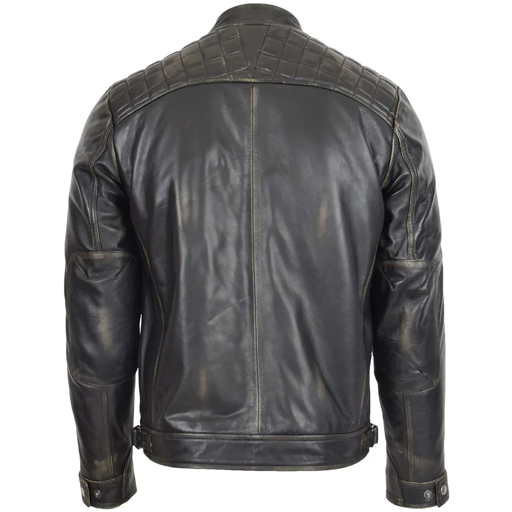 Lightweight Men's Biker Style Leather Jacket