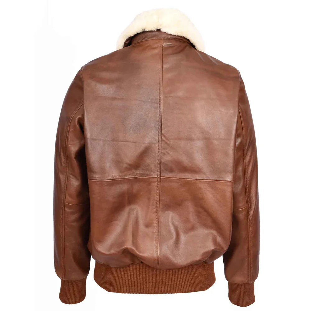Men’s Premium Leather Aviator Bomber Jacket