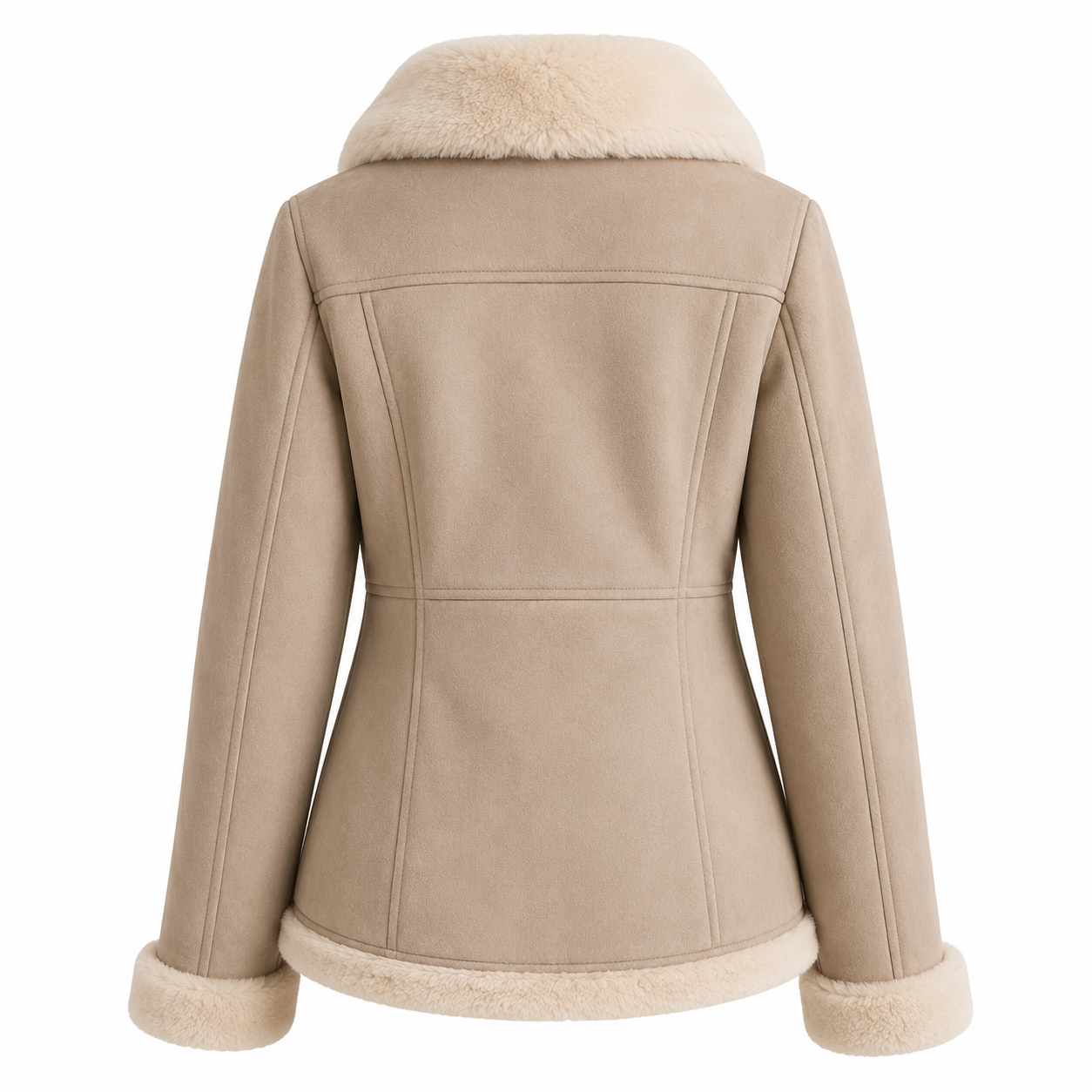 Women's Light Gray Faux Shearling Jacket