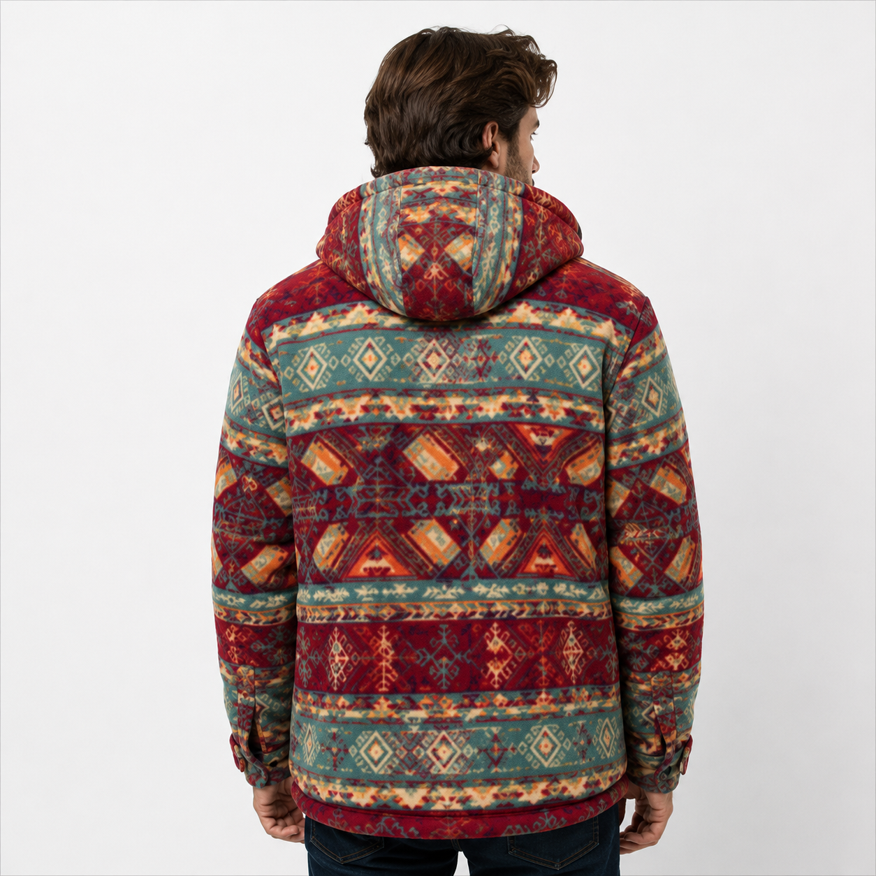 Men's Burgundy Sherpa Shacket 