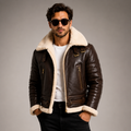 Men's Classic Dark Brown B-3 Aviator Jacket