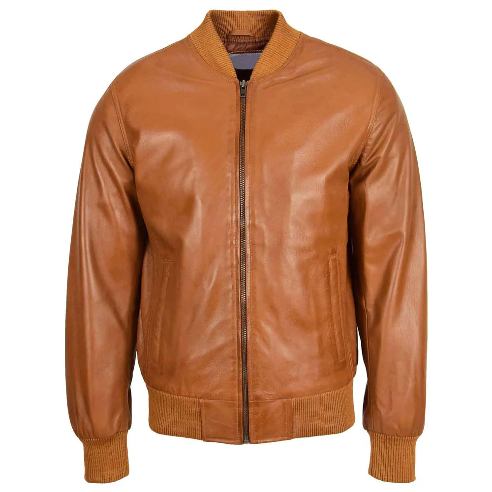 Men’s Leather MA-1 Bomber Jacket