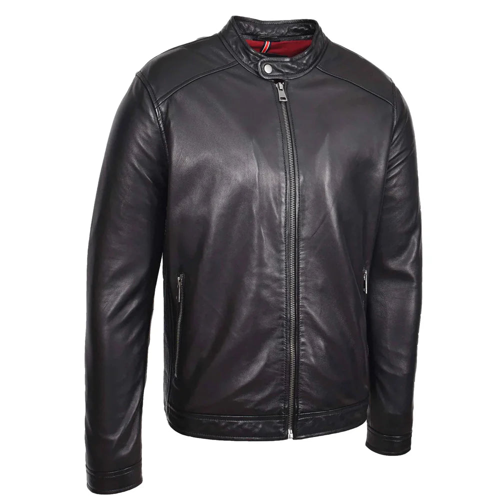 Comfortable Men's Real Leather Casual Biker Style Jacket