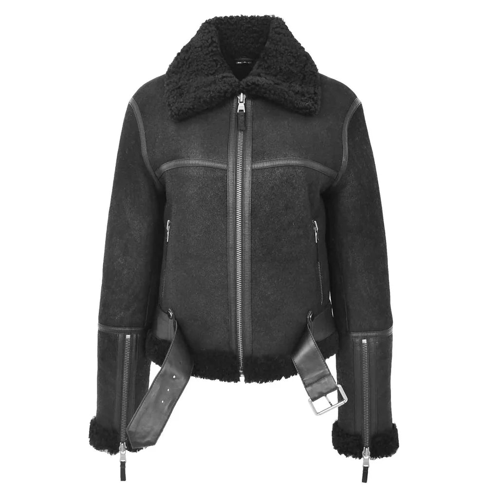 Women's Sheepskin Aviator RAF Pilot Bomber Jacket