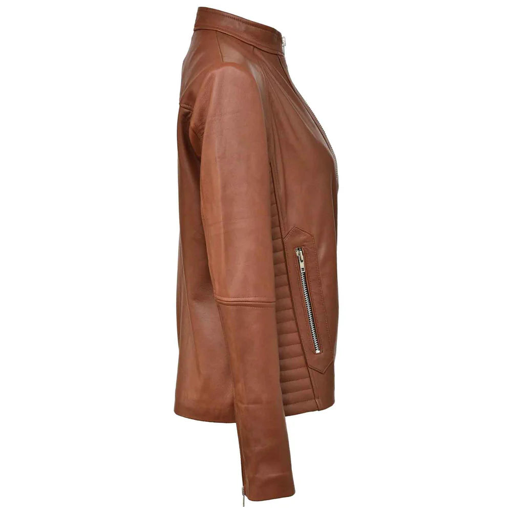 Lightweight Women's Brown Leather Jacket