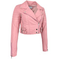 Women’s Cropped Leather Biker Jacket