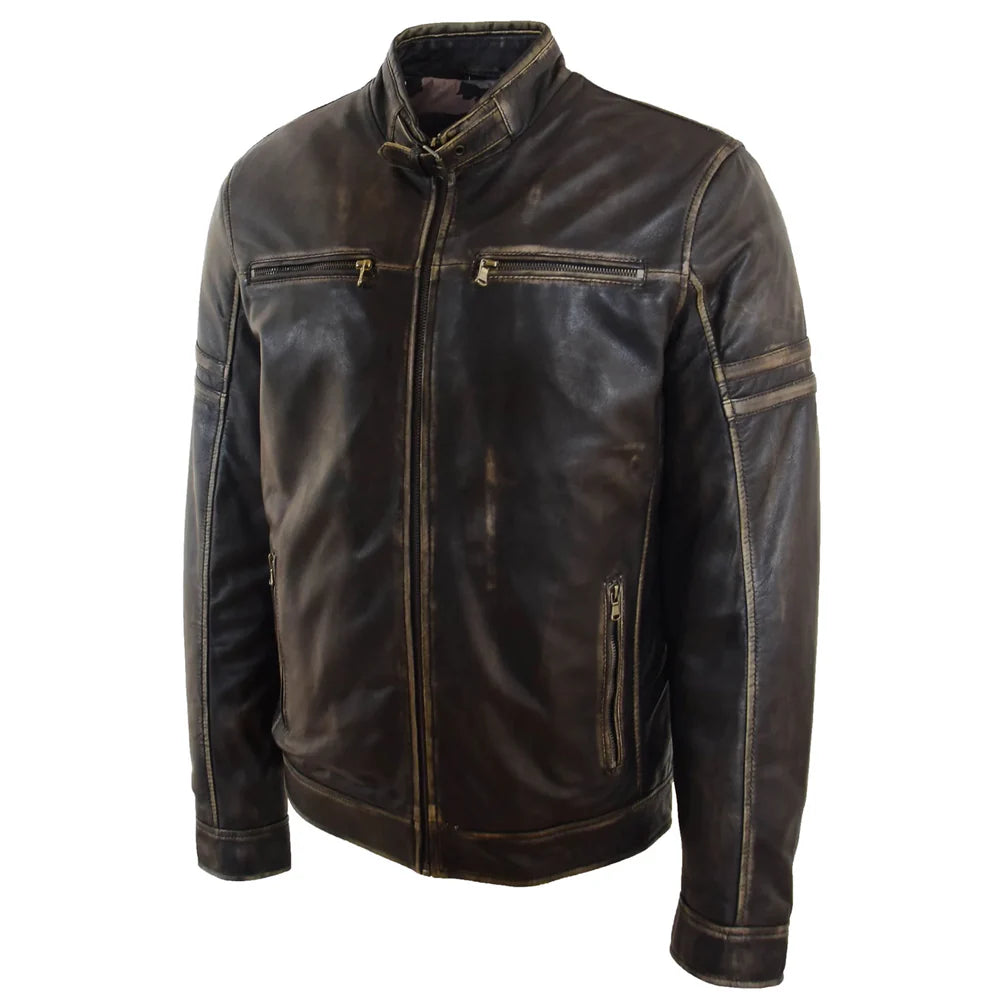 Men's Real Leather Biker Jacket