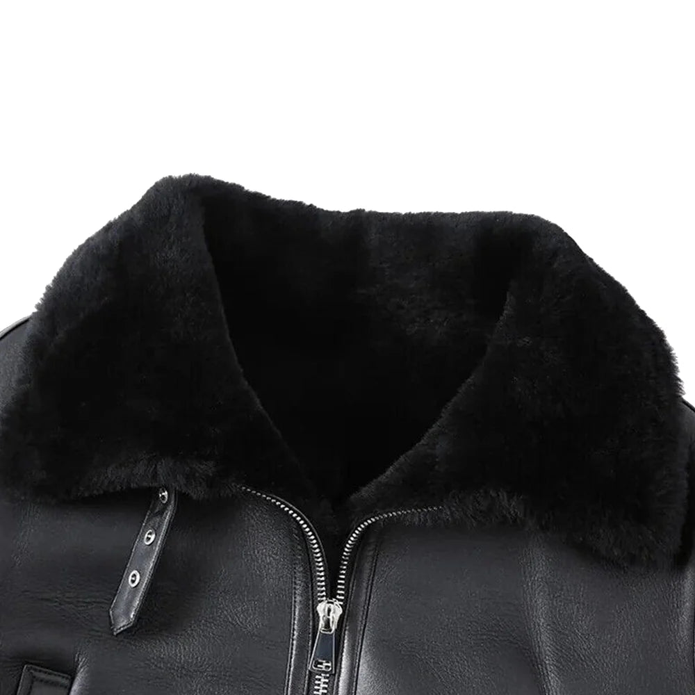 Women's B3 Bomber Jacket – Black Shearling Aviator