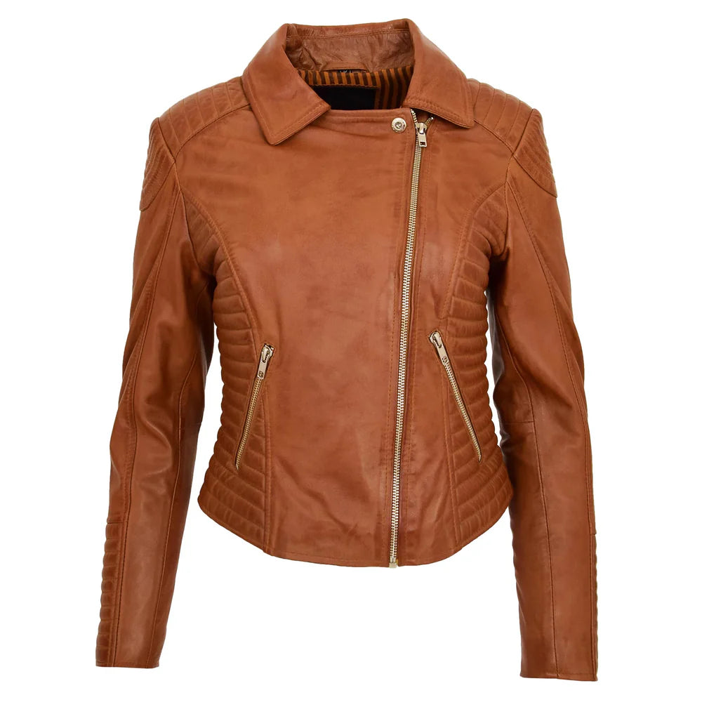 Women’s Soft Lambskin Leather Moto Jacket