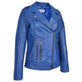 Women’s Genuine Leather Cross Zip Biker Jacket