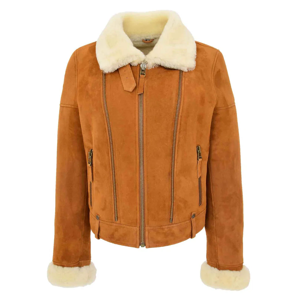 Women’s Sheepskin Aviator Pilot Jacket