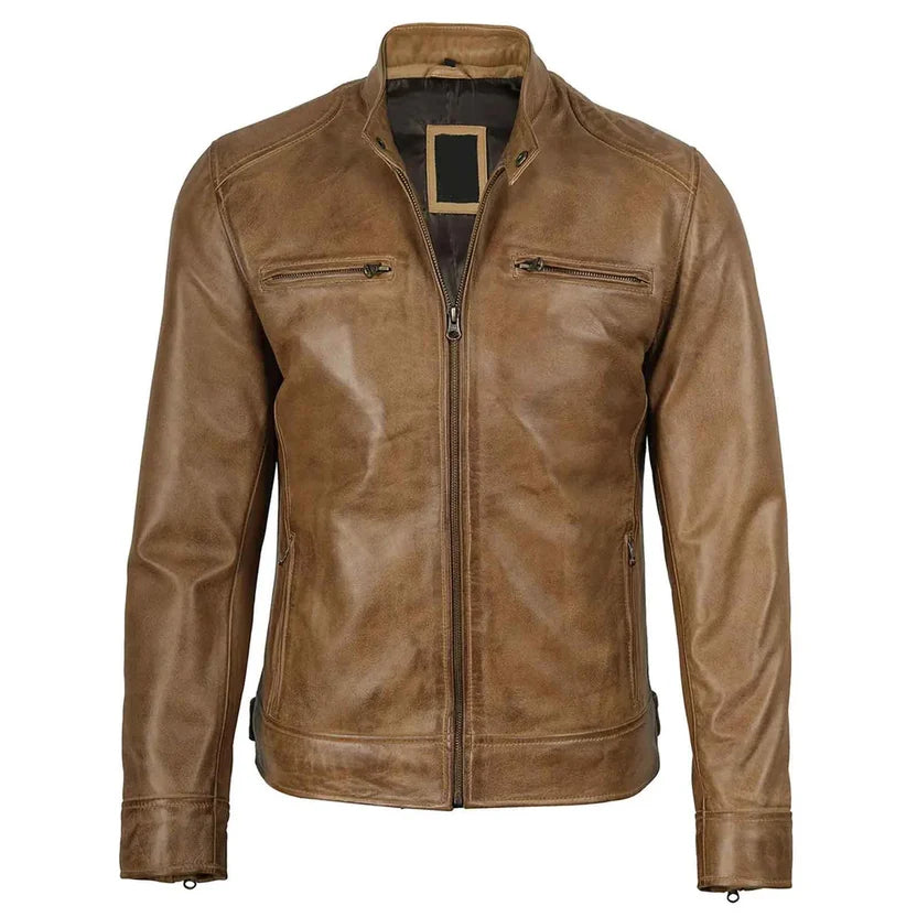 Men's Tan Leather Jacket
