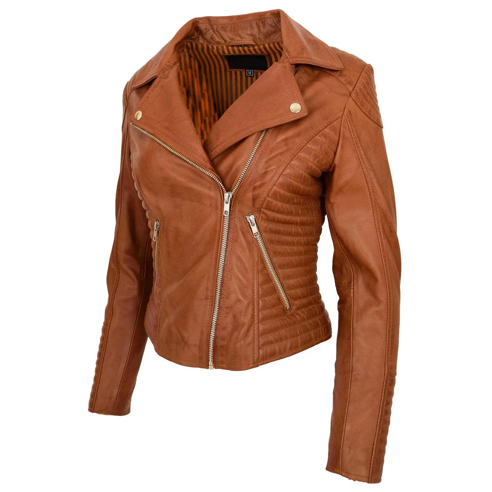 Women’s Soft Lambskin Leather Moto Jacket