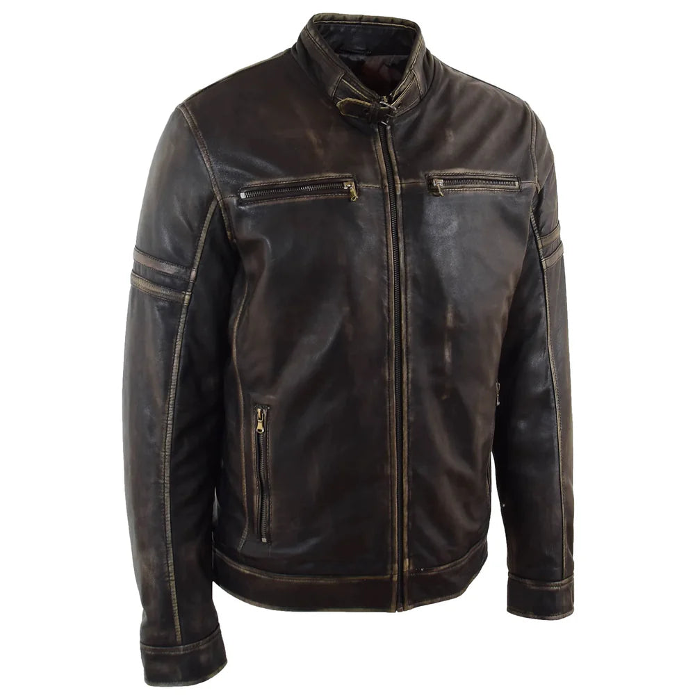Men's Real Leather Biker Jacket