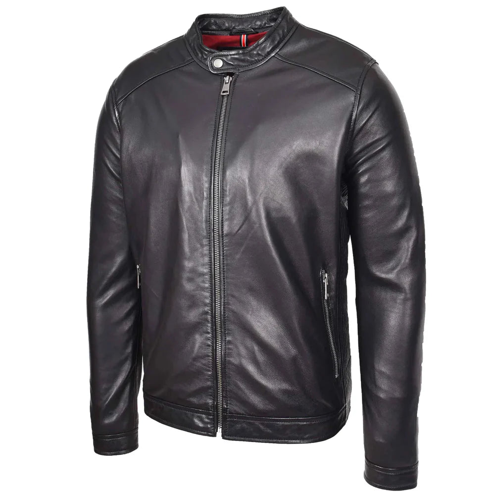 Comfortable Men's Real Leather Casual Biker Style Jacket