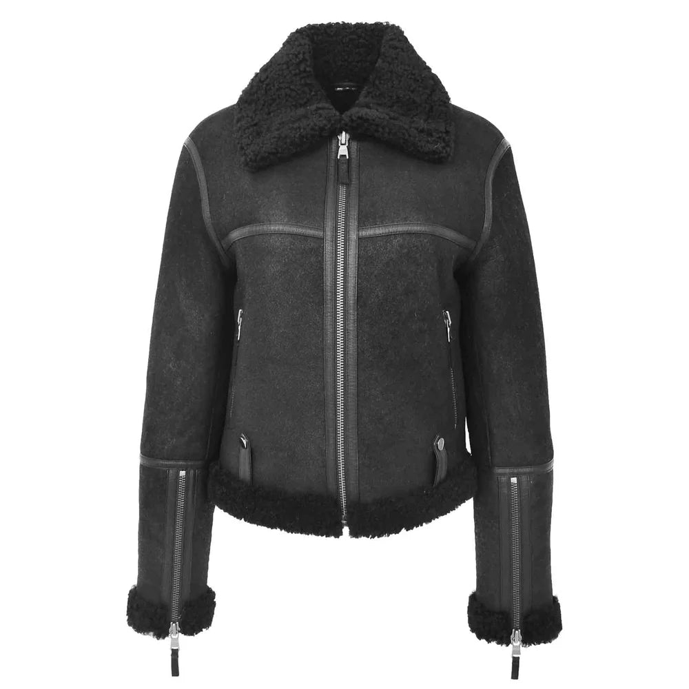 Women's Sheepskin Aviator RAF Pilot Bomber Jacket