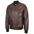 Brown MA-1 Leather Bomber Jacket for Men