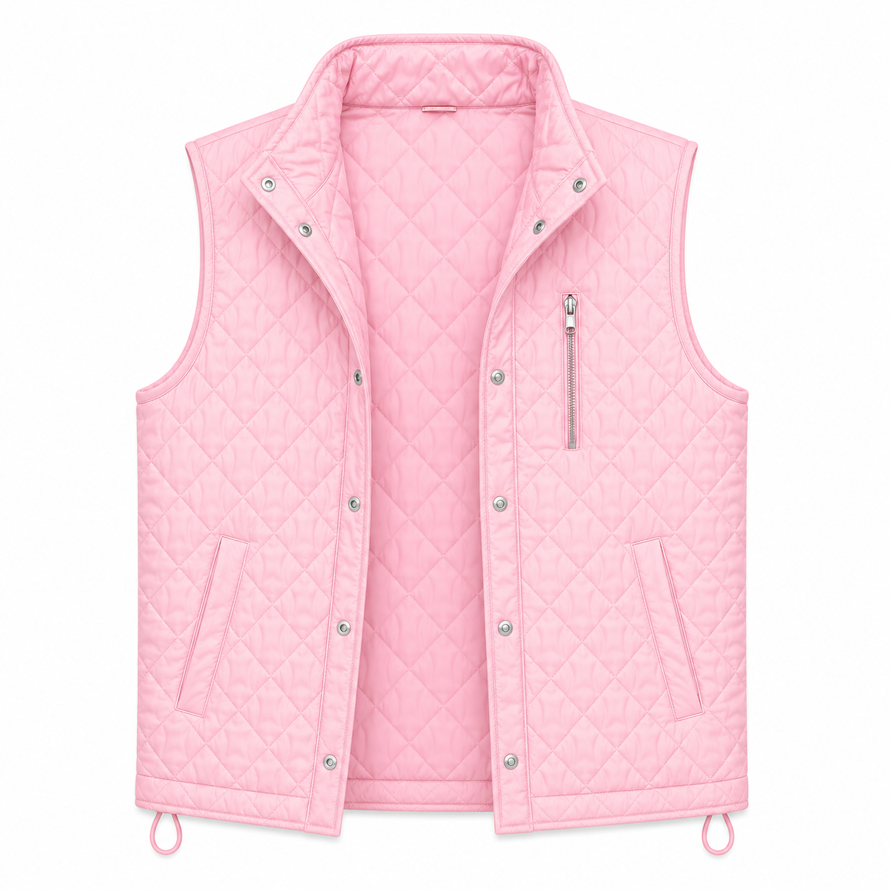 Women's pink diamond-quilted vest