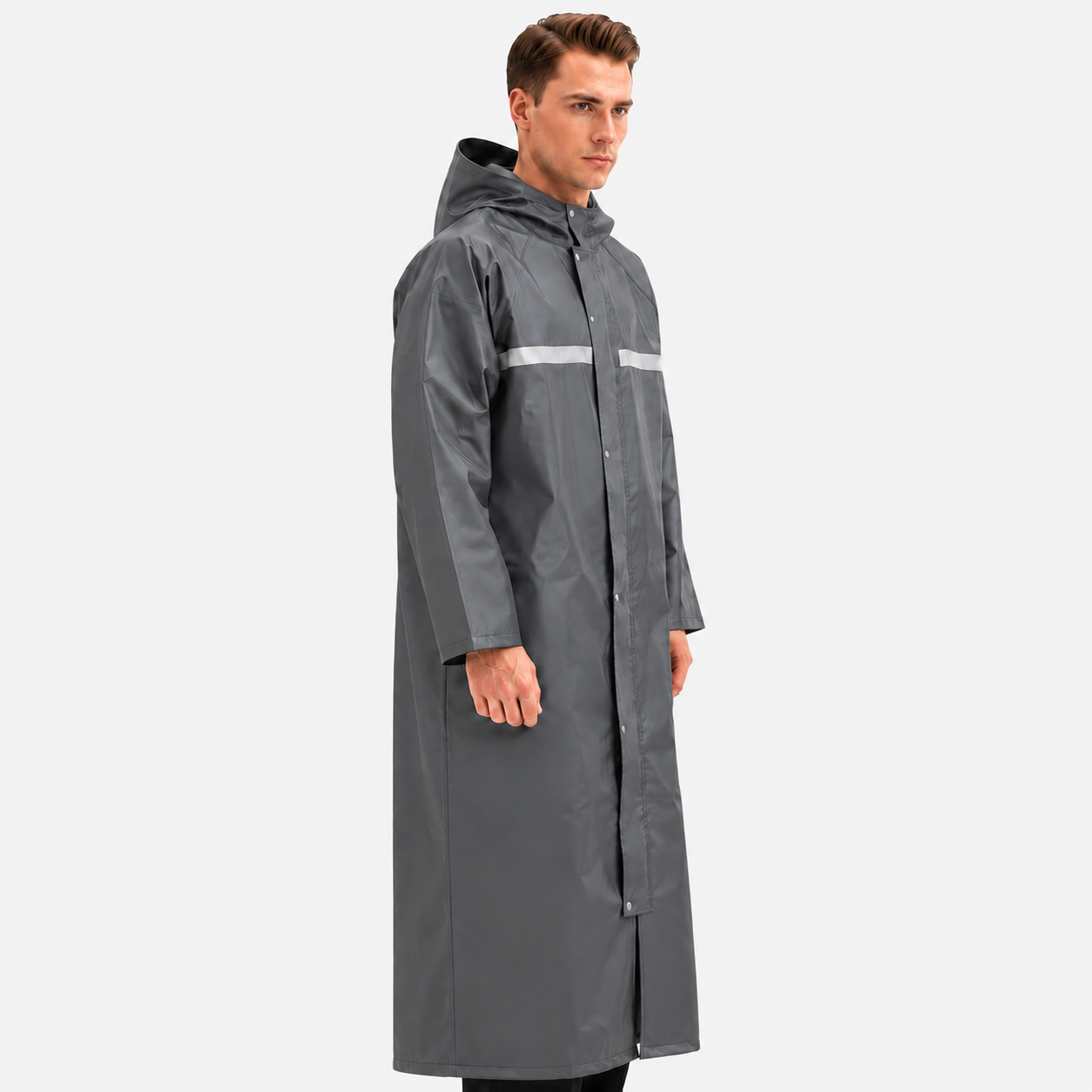 Men's Full-Length Hooded Raincoat
