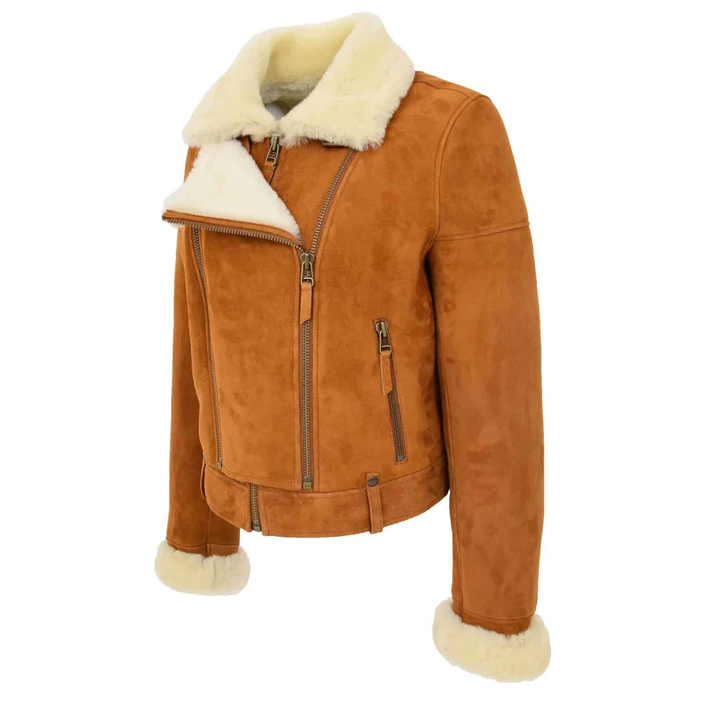 Women’s Sheepskin Aviator Pilot Jacket