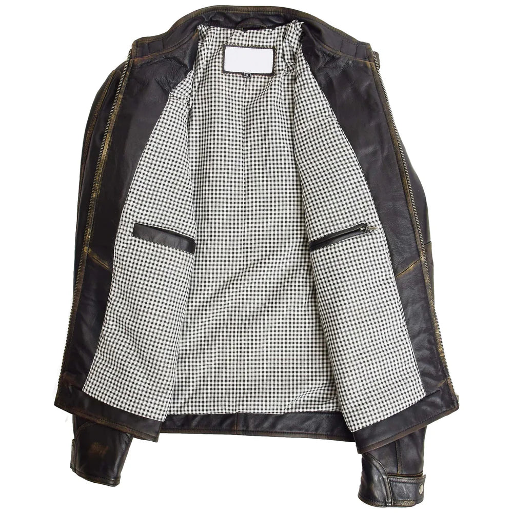 Lightweight Men's Biker Style Leather Jacket