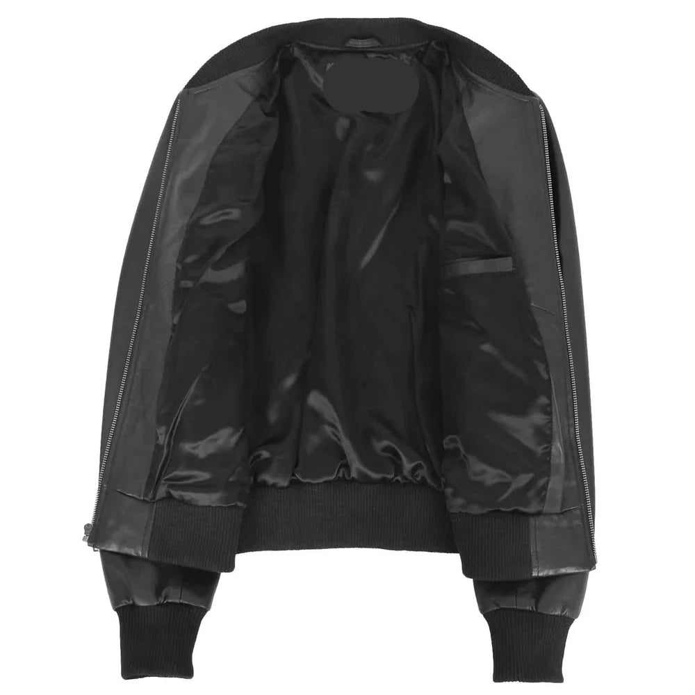 Women's Genuine Leather Bomber Jacket