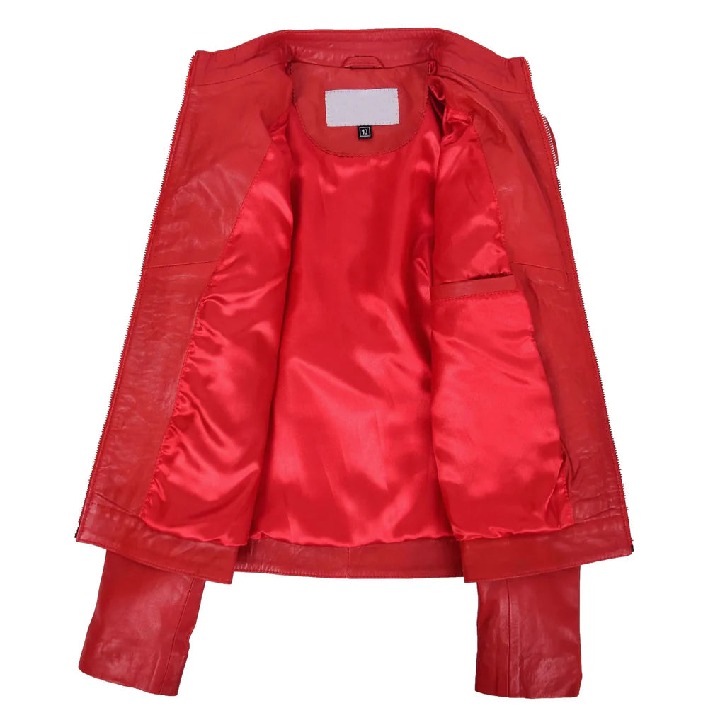 Classic Women’s Leather Biker Jacket