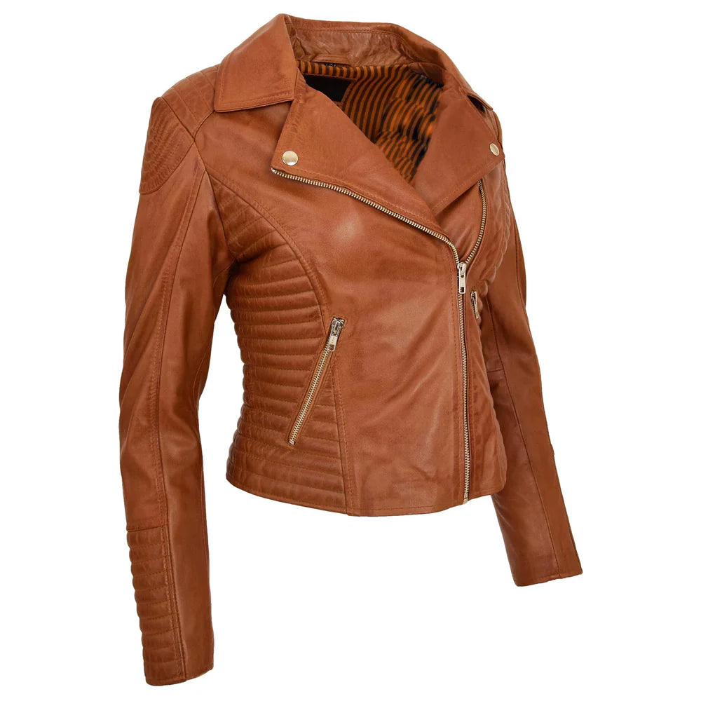 Women’s Soft Lambskin Leather Moto Jacket