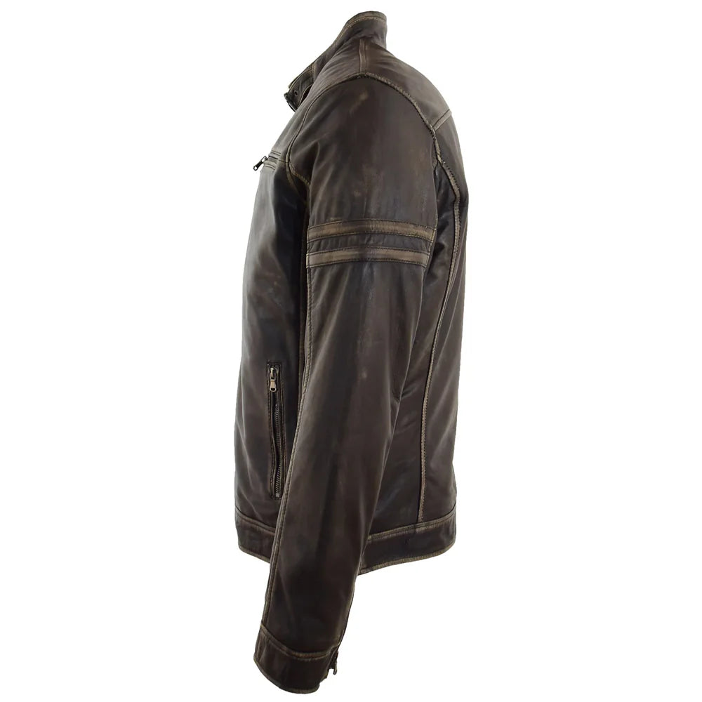 Men's Real Leather Biker Jacket